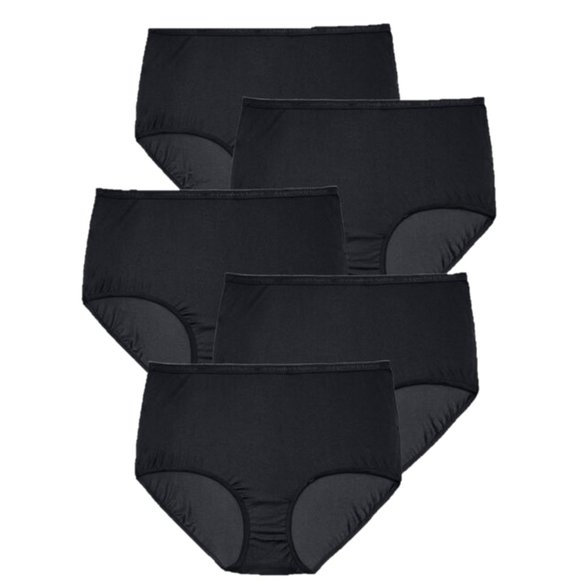 Comfort Choice 5 Pack Black Nylon Briefs Size 13 6X 36/38W - Picture 1 of 4